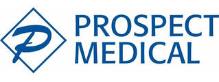 Logo for Prospect Medical, featuring a stylized blue 'P' with the text 'Prospect Medical' in blue font.