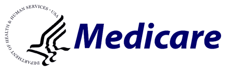 Logo for Medicare, featuring the word 'Medicare' in blue with a stylized medical symbol.
